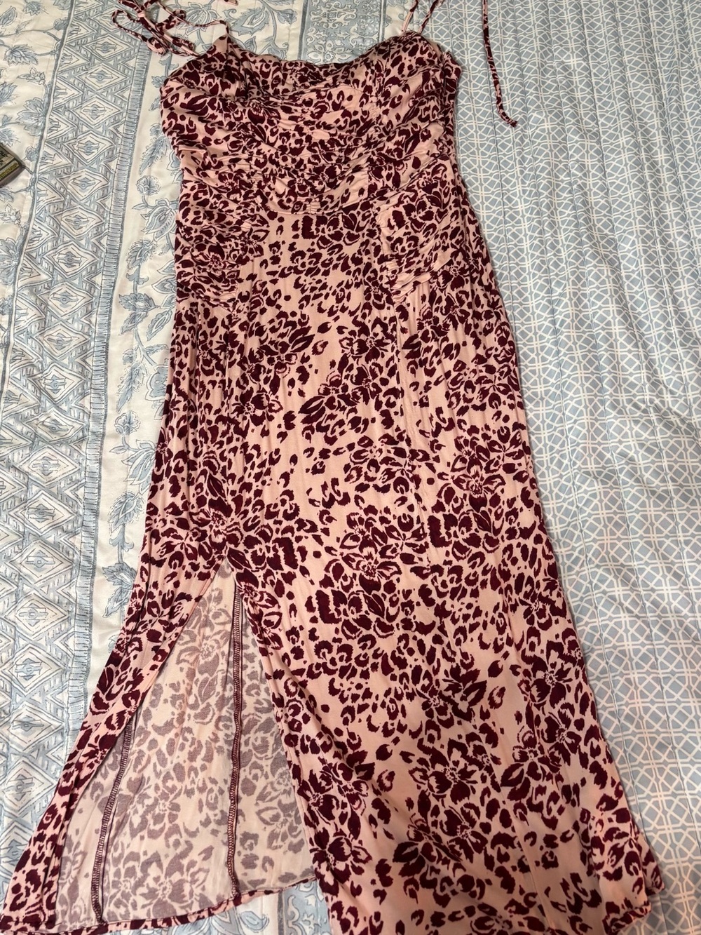 Free People Floral Print long Dress with Side Slit